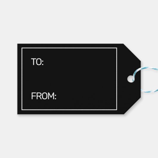 Frohe Weihnachten Moderne Minimalistisch Schwarz-w Geschenkanhänger (Vorderseite (Horizontal))