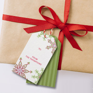 Frohe Weihnachten Moderne Niedliche Schneeflocken Geschenkanhänger