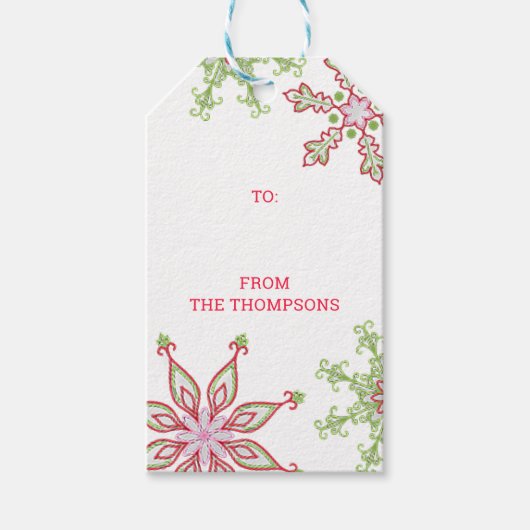 Frohe Weihnachten Moderne Niedliche Schneeflocken Geschenkanhänger (Vorderseite)