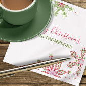 Frohe Weihnachten Moderne Niedliche Schneeflocken Serviette