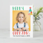 Frohe Weihnachten Moderne Patchwork-Weihnachtsbäum Karte (Stehend Vorderseite)
