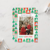 Frohe Weihnachten Moderne Patchwork-Weihnachtsbäum Karte (Vorderseite/Rückseite Beispiel)