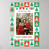 Frohe Weihnachten Moderne Patchwork-Weihnachtsbäum Poster (Vorne)