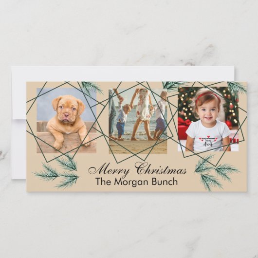 Frohe Weihnachten Moderne Pinenedle 3 Foto Collage (Vorderseite)