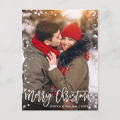 Frohe Weihnachten Moderne Pinselschrift FOTO Gruß Postkarte (Vorderseite)