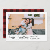 Frohe Weihnachten Moderne Pinselschrift Minimales  (Vorne/Hinten)