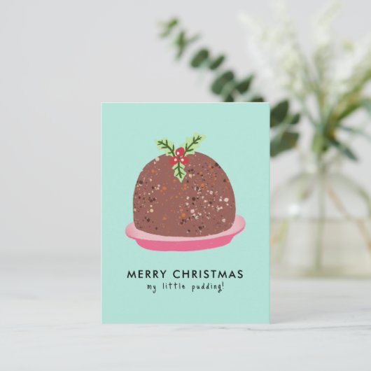 Frohe Weihnachten Moderne Pudding Illustration (Stehend Vorderseite)