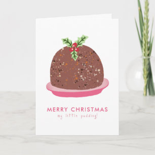 Frohe Weihnachten Moderne Pudding-Illustration Dankeskarte