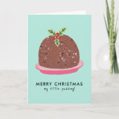 Frohe Weihnachten Moderne Pudding Illustration Dankeskarte (Vorderseite)