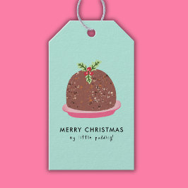Frohe Weihnachten Moderne Pudding Illustration Geschenkanhänger