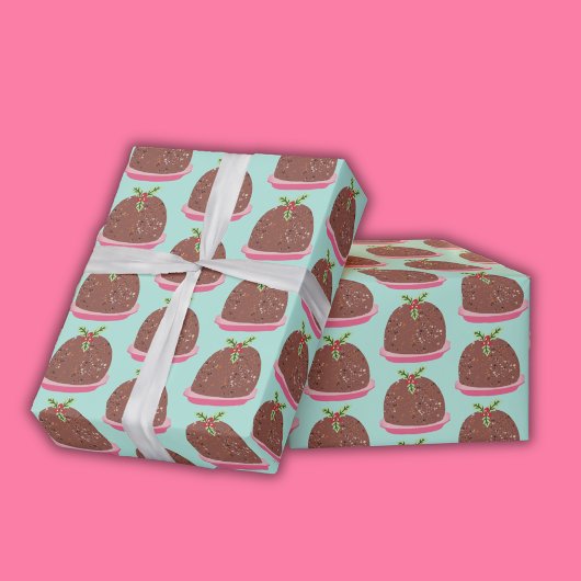 Frohe Weihnachten Moderne Pudding Illustration Geschenkpapier