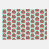 Frohe Weihnachten Moderne Pudding Illustration Geschenkpapier Set (Vorderseite)