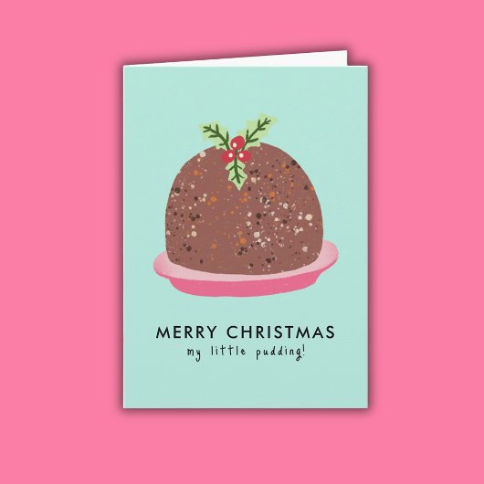 Frohe Weihnachten Moderne Pudding Illustration Karte