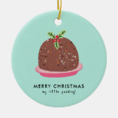 Frohe Weihnachten Moderne Pudding Illustration Keramik Ornament (Vorne)