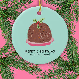 Frohe Weihnachten Moderne Pudding Illustration Keramik Ornament