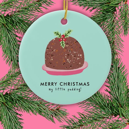 Frohe Weihnachten Moderne Pudding Illustration Keramik Ornament