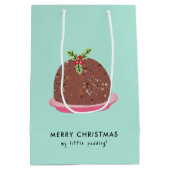 Frohe Weihnachten Moderne Pudding Illustration Mittlere Geschenktüte (Rückseite)