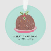 Frohe Weihnachten Moderne Pudding Illustration Ornament (Vorderseite)