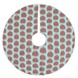 Frohe Weihnachten Moderne Pudding Illustration Polyester Weihnachtsbaumdecke