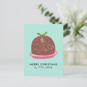Frohe Weihnachten Moderne Pudding Illustration Postkarte (Stehend Vorderseite)