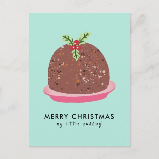Frohe Weihnachten Moderne Pudding Illustration Postkarte (Vorderseite)