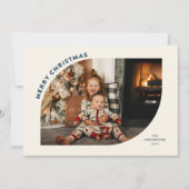 Frohe Weihnachten Moderne Rahmen Blue Letters (Vorderseite)