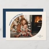 Frohe Weihnachten Moderne Rahmen Blue Letters (Vorne/Hinten)