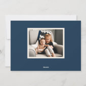 Frohe Weihnachten Moderne Rahmen Blue Letters (Rückseite)