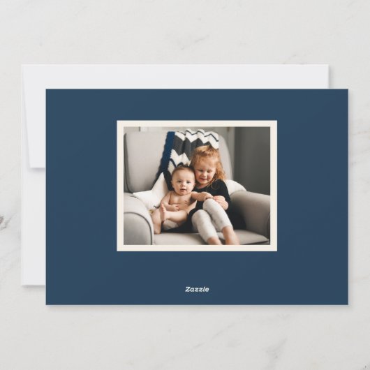 Frohe Weihnachten Moderne Rahmen Blue Letters (Rückseite)