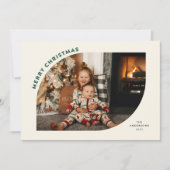 Frohe Weihnachten Moderne Rahmen Grüne Buchstaben (Vorderseite)