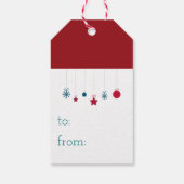 Frohe Weihnachten Moderne Red Blue Rentier Weihnac Geschenkanhänger (Rückseite)