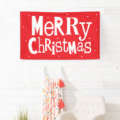 Frohe Weihnachten Moderne Red Script Urlaub Banner (Insitu)