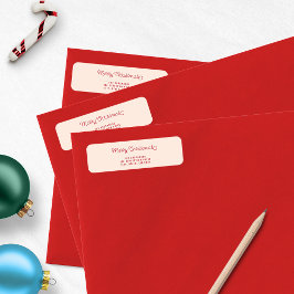 Frohe Weihnachten Moderne rosa Rücksendeadresse Adressaufkleber
