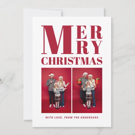 Frohe Weihnachten Moderne Rote Familie 2 Foto Coll (Vorderseite)