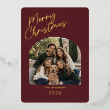 Frohe Weihnachten Moderne rote und goldene Folie