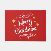 Frohe Weihnachten Moderne Rote weiße Typografie Fußmatte (Vorderseite)