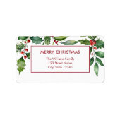 Frohe Weihnachten Moderne Rücksendeadresse Adressaufkleber (Vorne)
