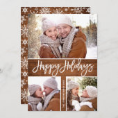 Frohe Weihnachten Moderne rustikale 3 FOTO Gruß (Vorne/Hinten)