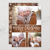 Frohe Weihnachten Moderne rustikale 3 FOTO Gruß (Vorne/Hinten)