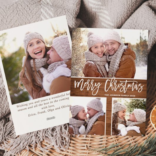 Frohe Weihnachten Moderne rustikale 4 FOTO Gruß