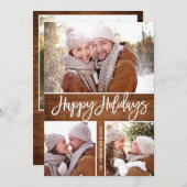 Frohe Weihnachten Moderne rustikale 4 FOTO Gruß (Vorne/Hinten)