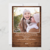 Frohe Weihnachten Moderne rustikale 4 FOTO Gruß (Rückseite)