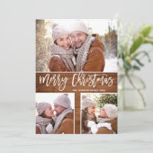 Frohe Weihnachten Moderne rustikale 4 FOTO Gruß (Stehend Vorderseite)