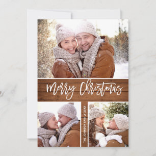 Frohe Weihnachten Moderne Rustikale 4 FOTO-Grußkar