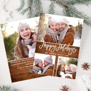 Frohe Weihnachten Moderne Rustikale 4 FOTO-Grußkar
