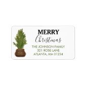 Frohe Weihnachten Moderne rustikale Rücksendeadres Adressaufkleber (Vorne)