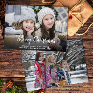 Frohe Weihnachten moderne Schrift Familienfoto