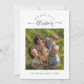 Frohe Weihnachten Moderne Script Familie Foto (Vorderseite)