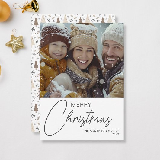 Frohe Weihnachten Moderne Script Familie Foto