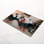 Frohe Weihnachten Moderne Script Foto Card Folieneinladung (Gedreht)